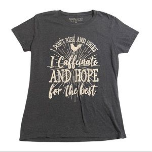 Small Heather Blue “I don’t rise and shine” T-Shirt